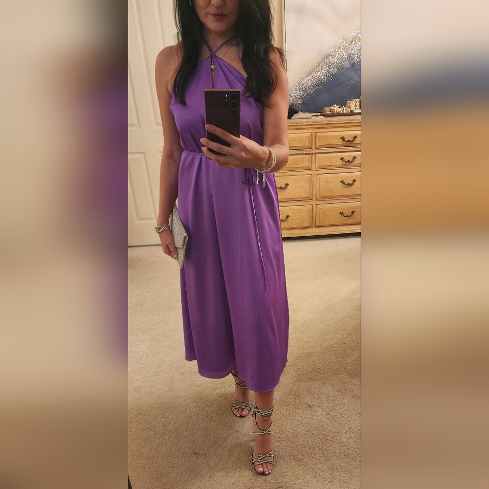 Petite Criss Cross Halter Maxi Dress